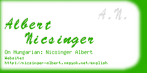 albert nicsinger business card